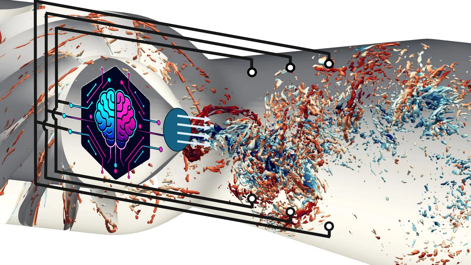 Conceptual illustration of the AI-based active flow control framework for hydraulic turbines