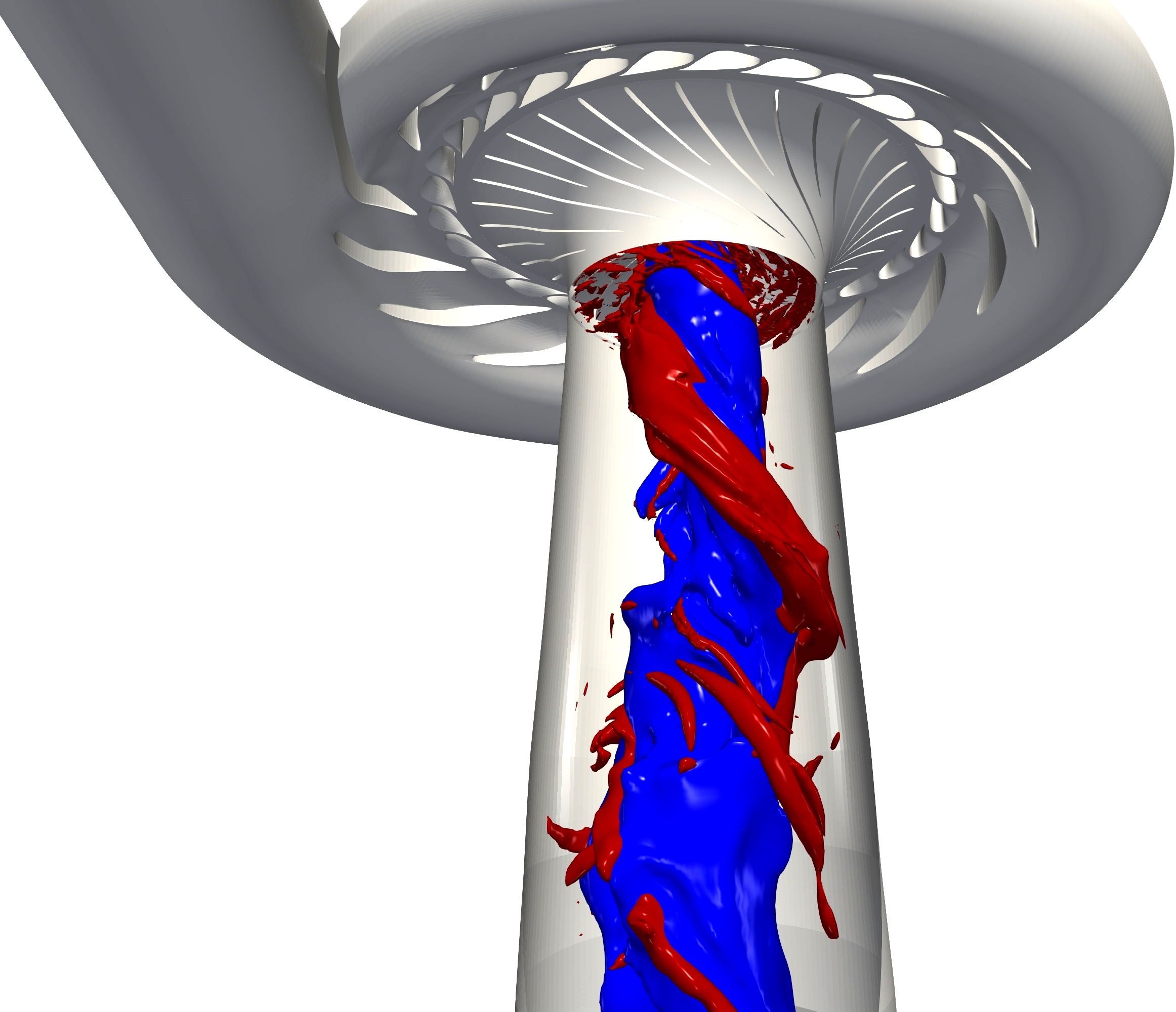 Helical vortex rope instability in a Francis turbine draft tube during shutdown